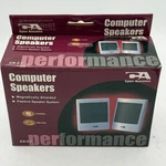 Cyber Acoustics CA-2.2 Computer Speakers Pair Magnetically Shielded Beige Nib. Fixed Price $20.00.