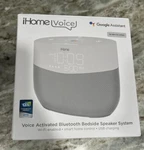 Ihome Voice Activated Bluetooth Bedside Speaker System With Google Assistant New. Fixed Price $59.99.