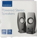Insignia Stereo Speakers Black MODEL:NS-PCS219. Fixed Price $18.00.