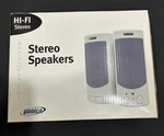 Genica Hi-fi Computer Stereo Speakers Model GN-250 Original Box. Fixed Price $13.00.