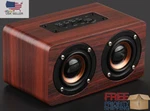 Retro Wooden Bluetooth Speaker, Wireless Dual 5W Loudspeakers 3D Surround Sound. Fixed Price $38.67.