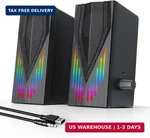 Uakinat Computer Speakers With 6 Colorful Rgb Lights,usb Powered 3.5MM Aux. Fixed Price $16.23.