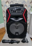 Soundlogic Xt Kickstand Karaoke Bluetooth Speaker W/ Led Lights & Wired Mic. Fixed Price $69.99.