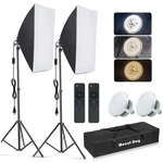 Compact 2X19.7" Softbox Lighting Set With Remote Control - Ideal For Photography. Fixed Price $133.59.