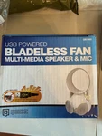 Usb Powered Bladeless Fan Multi Media Speaker & Mic Never Used. Fixed Price $19.78.