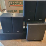Polk Audio Surround Sound Speakers Set 6 Subwoofer Center And 4. Fixed Price $150.00.