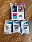 New Genuine Hp C6657AN Tri-color Print Sealed Ink Lot Of 4. Fixed Price $17.96.
