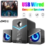Usb Computer Speakers System Stereo Bass Subwoofer Led For Desktop Laptop Pc. Fixed Price $19.85.