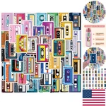 Durable Cartoon Music Cassette Stickers - 55PCS For Diy Water Bottles & Laptops. Fixed Price $14.36.
