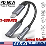2 In 1 Type-c Usb To 3.5MM Aux Audio Headphone Jack Adapter Charger Cable Lot. Fixed Price $296.49.