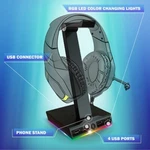 Rgb Glowing Bugha Led Gaming Headset Stand W/ 4 Usb Ports & Phone Charging. Fixed Price $12.77.